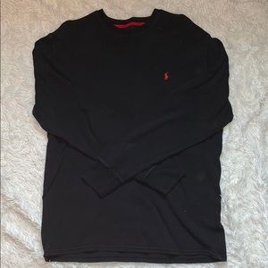 Polo Ralph Lauren Black Waffle Knit Top